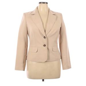 ALEXIS | LIKE NEW | Cream Blazer w/ Collar, 2 Buttons & Front Pockets | 13-14